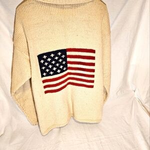 Wool cardigan with American Flag Design